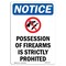 Signmission OSHA Notice Sign, 14" H, 10" W, Rigid Plastic, Possession Of Firearms Sign With Symbol, Portrait OS-NS-P-1014-V-17709 - alternate 1